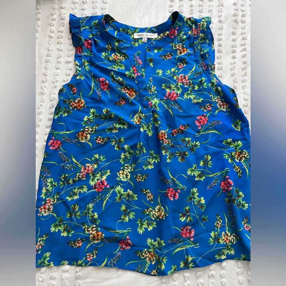 Rose + Olive floral blouse